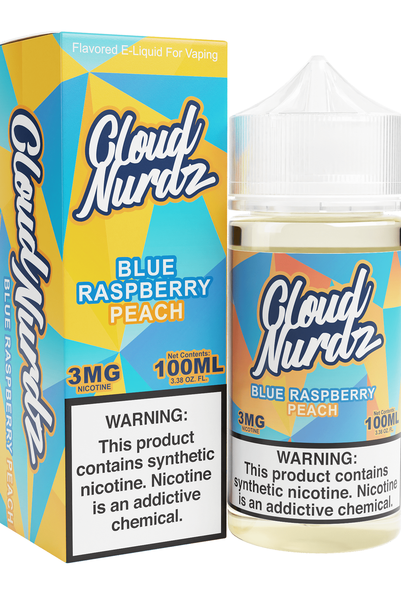 Cloud Nurdz Blue Raspberry Peach flavor e-liquids